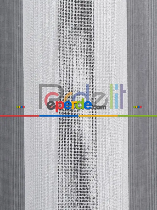 Ozi Yeni Sezon Çizgili Örme Tül Perde