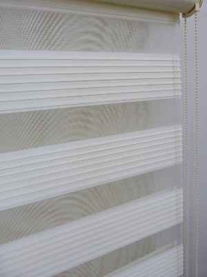 100x200 Hazır Ekru Dar Plise Zebra Perde-436- Krem Açık