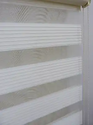 100x200 Hazır Ekru Dar Plise Zebra Perde-436- Krem Açık