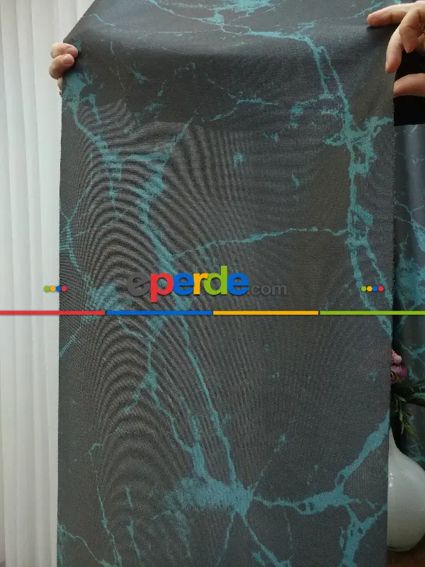 Lens Akıllı Dikey Tül Perde Mermer-21- Çok Renkli 2