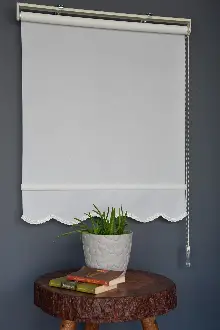 Halim Perdesan Yp-90 Ekru Renk Simli - Yaldızlı Polyester Stor Perde