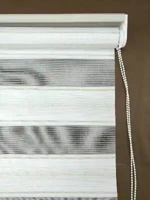 Zebra Perde - Micro Pilise - Simli Renk Geçişli Zebra Perde- Altın Simli-ekru