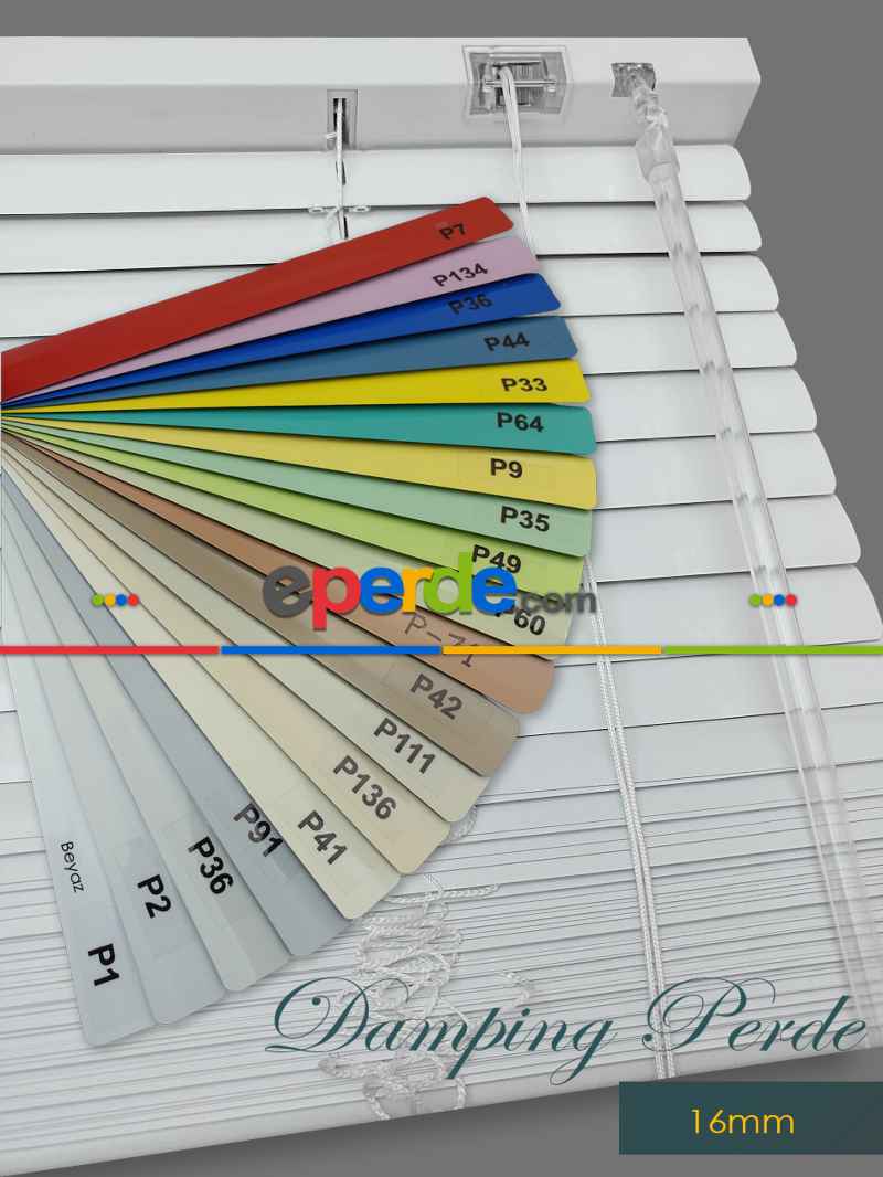 1. Kalite 19 Renk - Alüminyum Jaluzi Perde - 16mm Kalınlığında- Çok Renkli