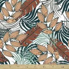 Mutfak Perdesi Kanat Fon Perde Yaprak Desenli- Siyah