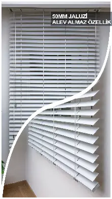 Mutfak Ahşap Jaluzi Perde- Beyaz