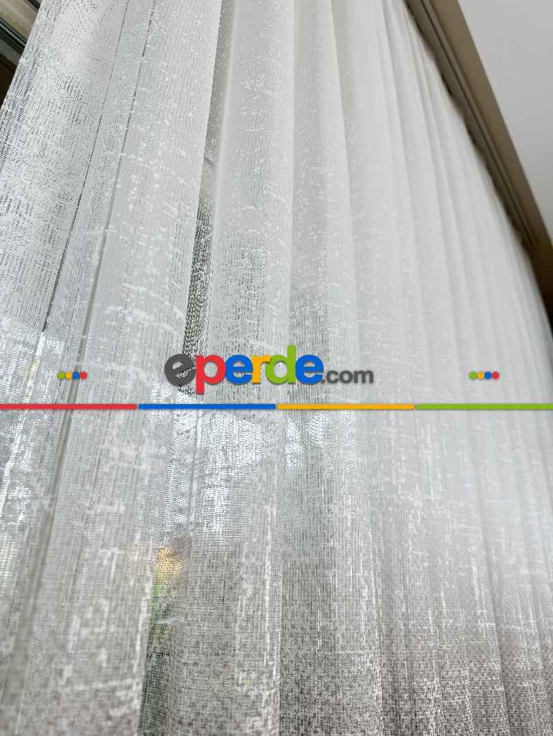 Yatak Odası - Kahverengi Degrade Geçişli Tül Perde, Fransız Örme Tül