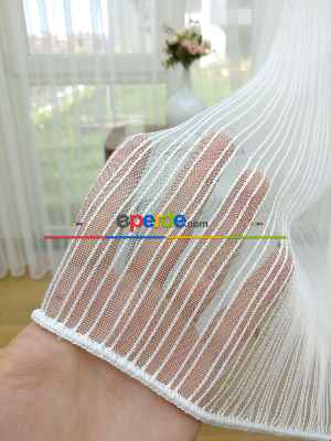 Salon Tül - (kısa Süreli Kampanyalı Fiyat)1.kalite Ütü İstemez Ekru Renk Zincir Desen Tül Perde