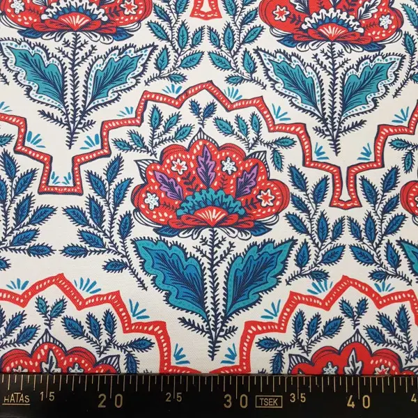 Çiçek Desenli Fon Perde Evm1519 Kumaşı Kalındır Duck Bezi Değildir-  Çok Renkli 2