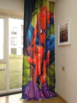 Spiderman Örümcek Adam Fon Perde - Çocuk Odası Perdesi- Yeşil-Mavi-Kırmızı-Mor 170cm X 240cm 
