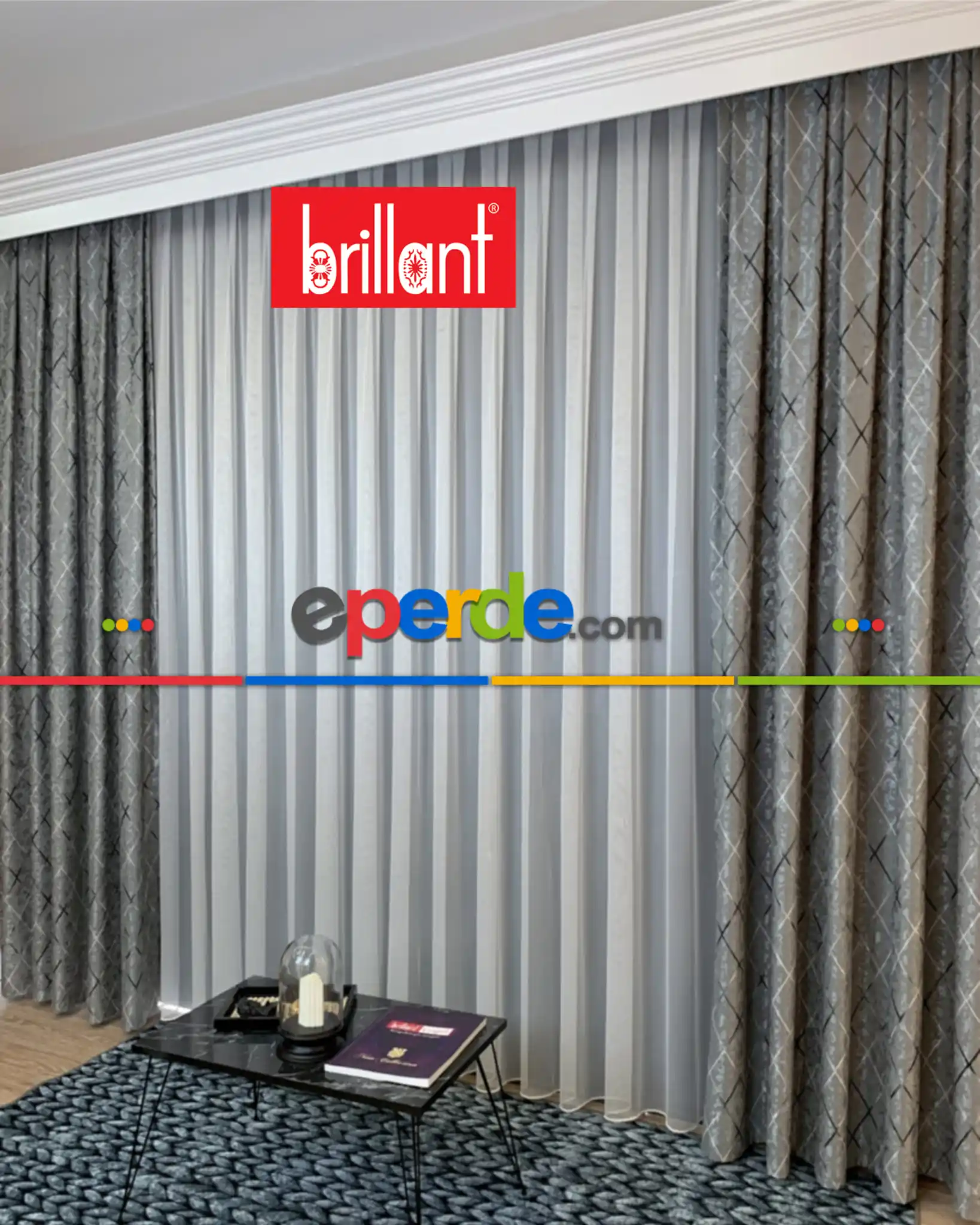 Brillant Fon Perde Livalorent Yeni Model Renk Tasarım Kanat Perde Yan Perde