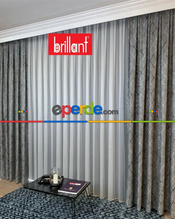 Yatak Odası - Brillant Fon Perde Livalorent Yeni Model Renk Tasarım Kanat Perde Yan Perde