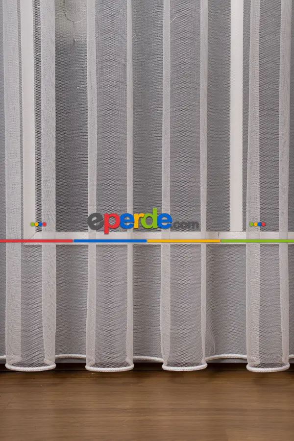 Dökümlü Ekru - Petek Zemin Grek Tül Perde