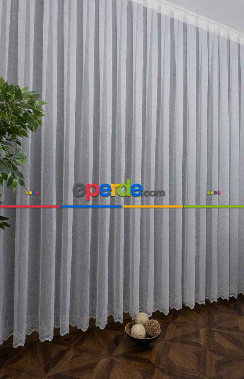 Taç Tül Perde Yeni Düz Sade Moda Tasarım Tül Etek İşlemeli Ütü İstemez Tül