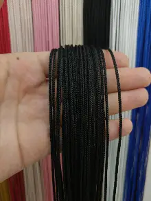 Mutfak İp Perde - Siyah Rengi İp Perde Kalın Zincir Serisi- Siyah