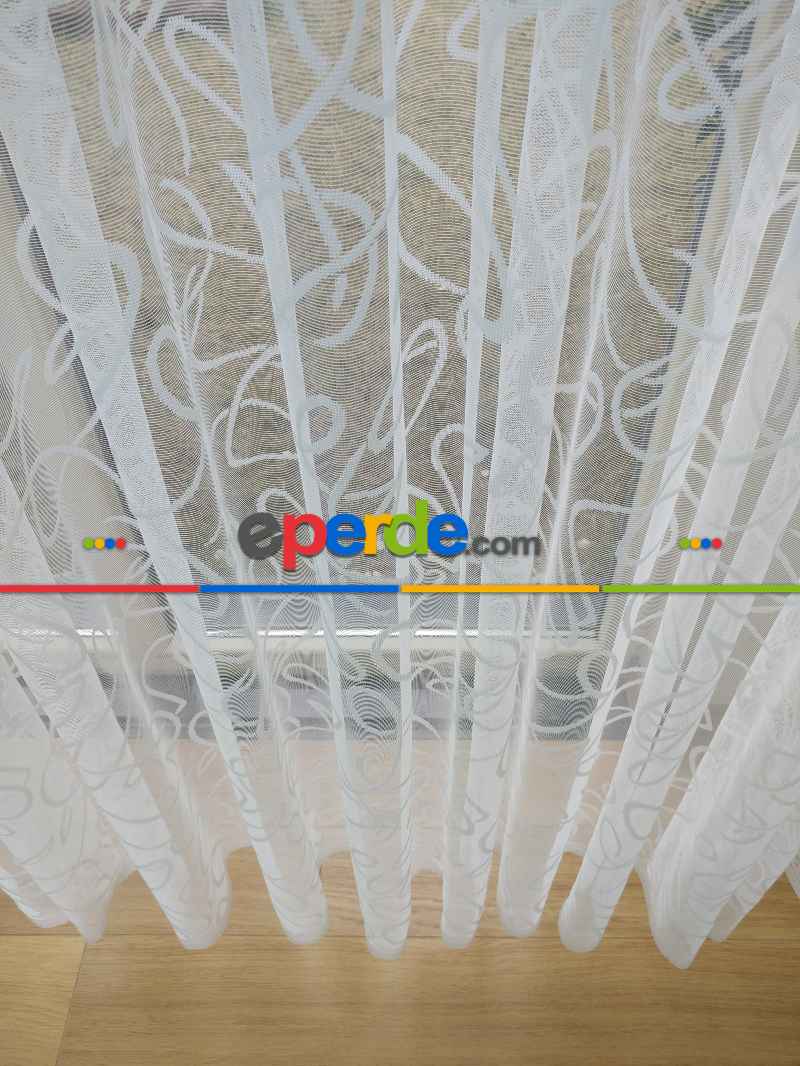 Salon Tül - Fransız Dantel 2021 Tül Perde- Ekru