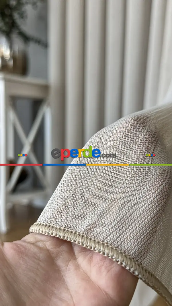 Mutfak Tül Krem Keten Düz Tül Perde - Ağır Gramajlı Premium