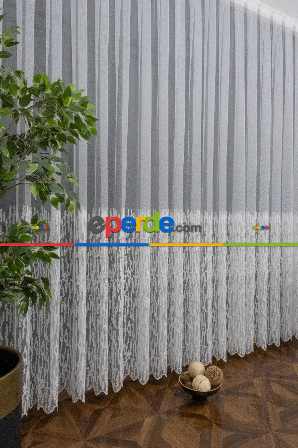 Brillant Farbateks Dikim Dina Işlemeli Geniş Desen Etek Tül Perde