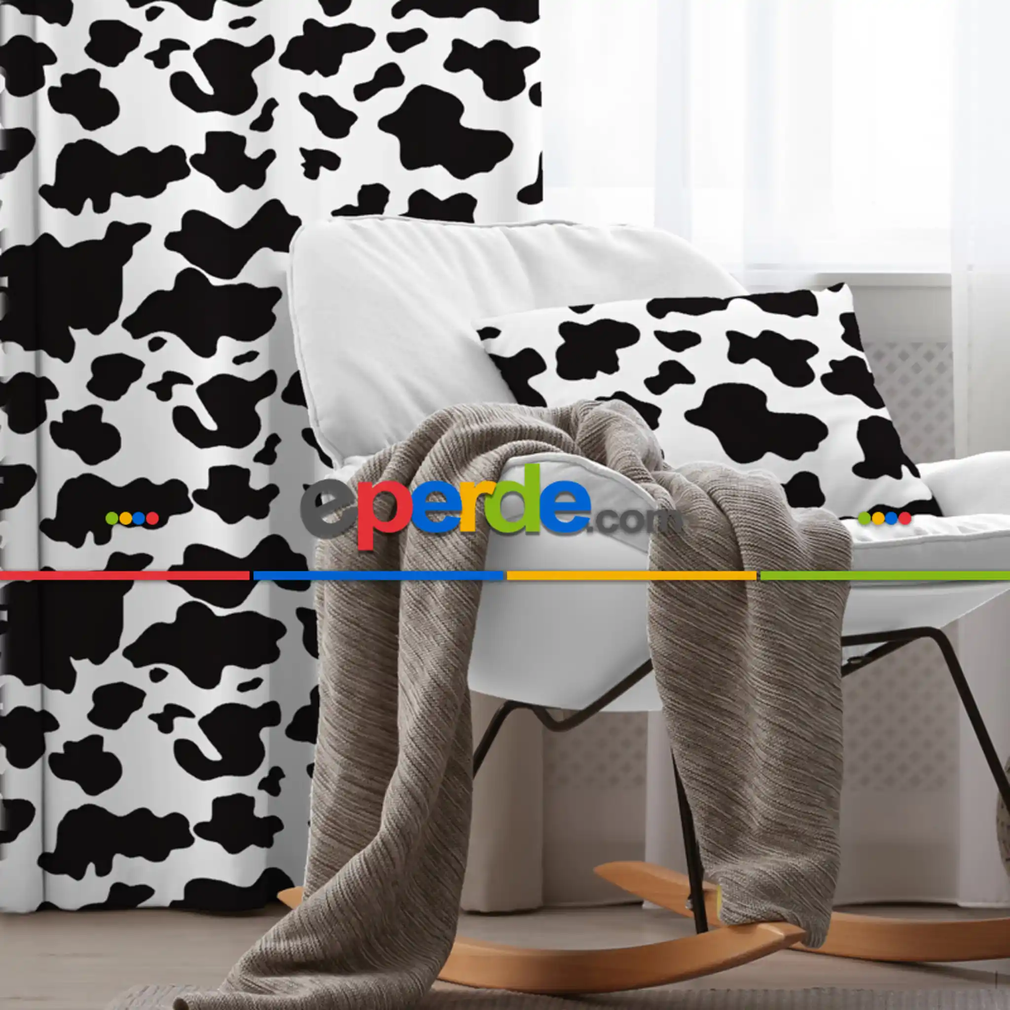 Benek Desenli Fon Perde Evim285-6 Kumaşı Kalındır Duck Bezi Değildir- Mavi-beyaz