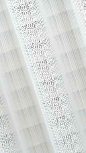 Ekru Çizgili Tül Perde, Ağır Gramajlı Premium Seri, Kurşunlu Etek