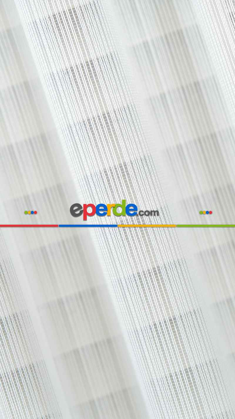 Ekru Çizgili Tül Perde, Ağır Gramajlı Premium Seri, Kurşunlu Etek