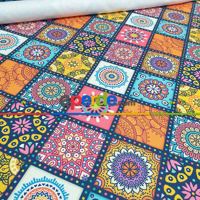 Mutfak Fon Perde Baskılı K489 E- Yeşil