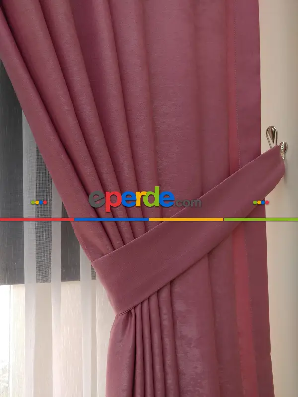 Salon Soft Fon Perde- Pembe Koyu