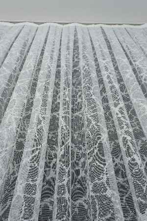 Fransız Dantel Tül - Şimşek Desen - Ütü İstemez- Ekru