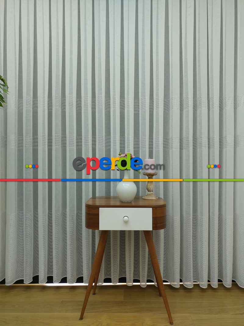 Mutfak - Keten Tül Perde- Ekru