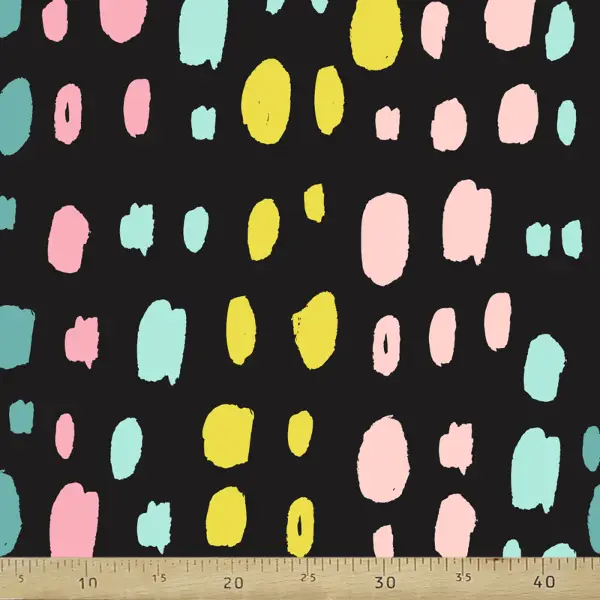 Suluboya Renkli Benek Desenli Fon Perde Evm996-6 Kumaşı Kalındır Duck Bezi Değildir- Sarı-Beyaz-Turkuaz