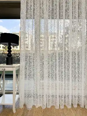Fransız Dantel Örme Tül Perde, Desenli Ütü İstemeyen Tül