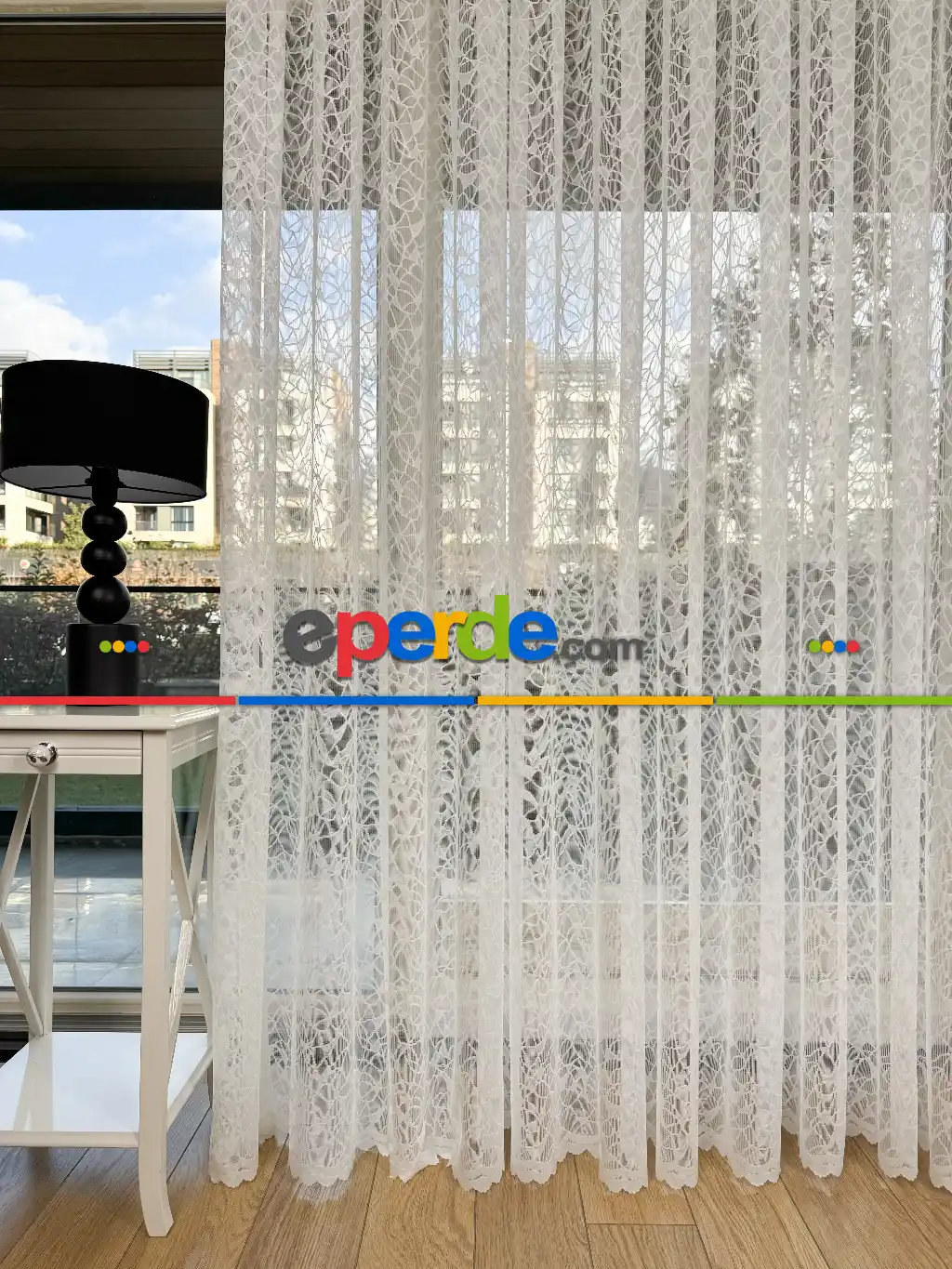 Fransız Dantel Örme Tül Perde, Desenli Ütü İstemeyen Tül