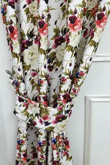 Çiçek Desenli Fon Perde K304 Kumaşı Kalındır Duck Bezi Değildir-  Çok Renkli 2