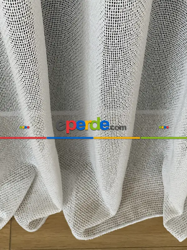 Düz Tül Perde Premium Serisi - Hafif File Tül - Ekru Renk - Ürün Videosu Açıklamada Vardır