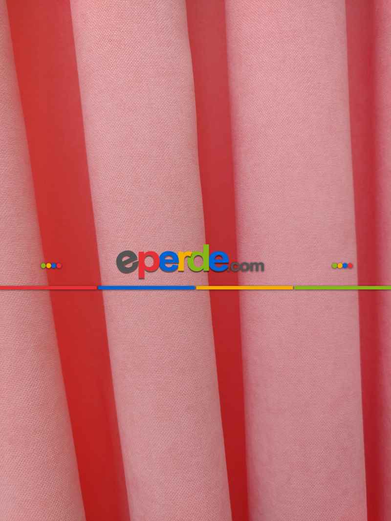 Açık Pembe Düz Sade Mutfak Fon Perde Yan Kanat Perdesi- Pembe Açık