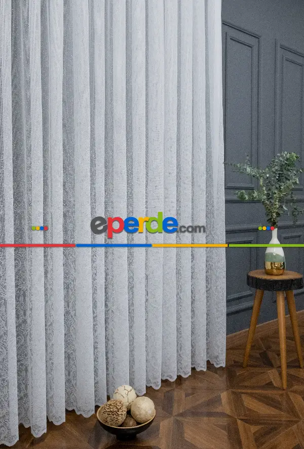 Taç Pırlanta Örme Tül Ekru