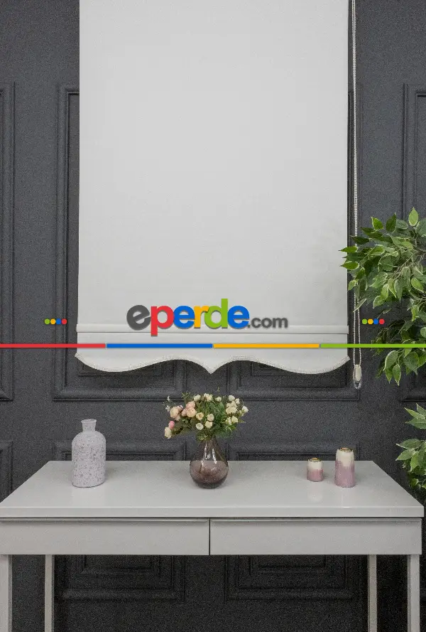 Oturma Odası Stor Perde - Stor Perde Düz Pvc Mat Stor Güneşlik 1 Kalite Yıkanabilir Krem