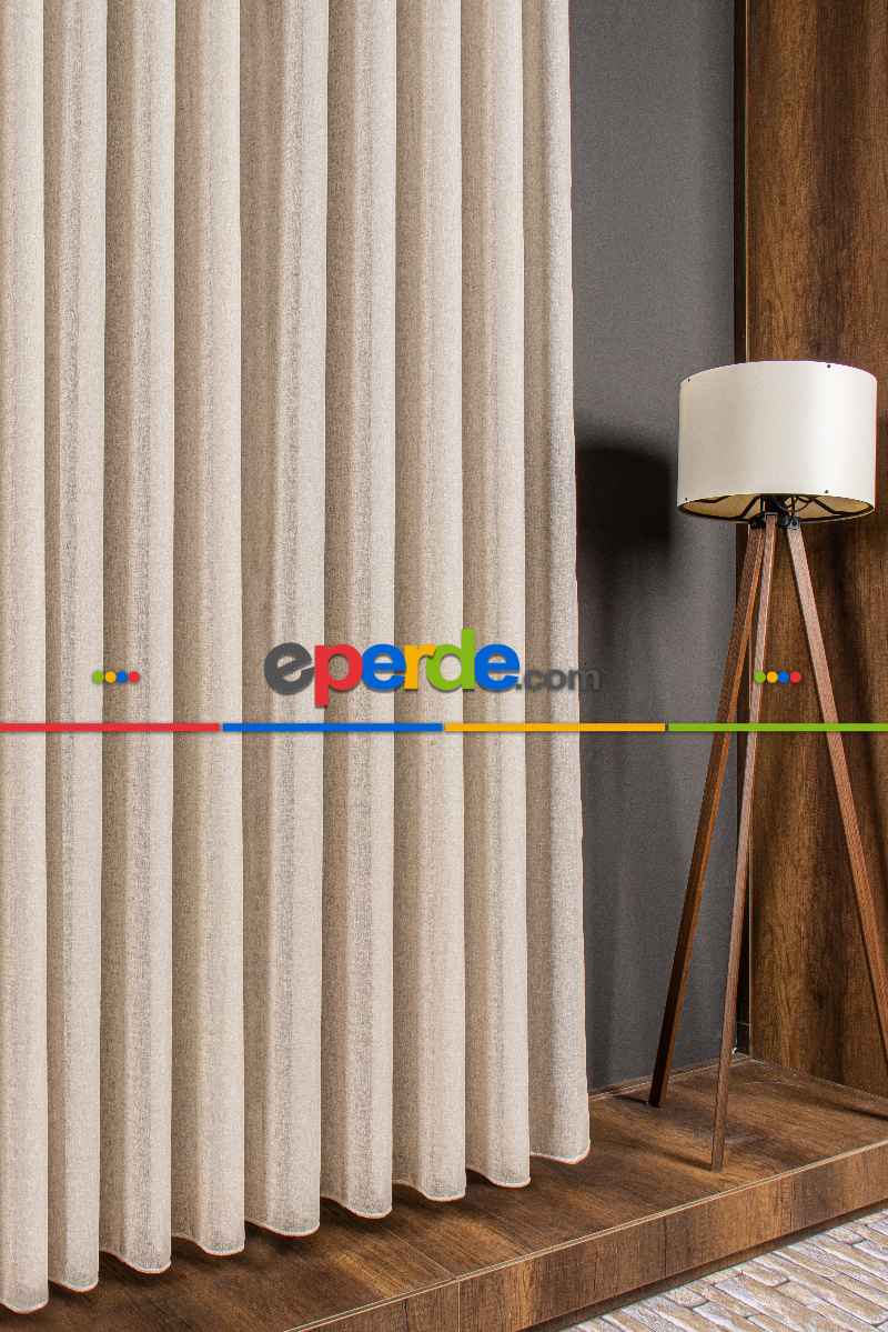 Yatak Odası - 5 Renk Seçeneği - Özel Seri Krem Keten Tül Perde - Premium Seri - Ana Görsel Sütlü Kahve Rengindedir.