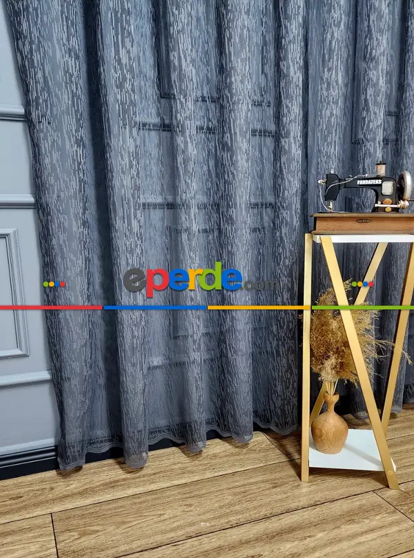 Yağmur Sade Düz Antrasit Gri Renkli Ütü İstemez Tül Perde