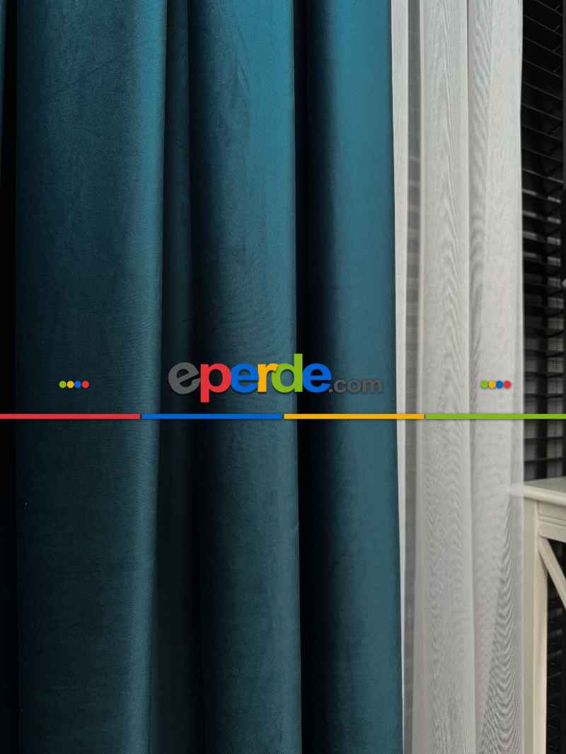 Petrol Yeşili İthal Kadife Fon Perde, Premium Kalite Serisi Kadife Fon Perde