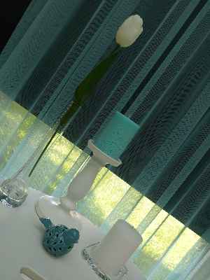 Erkek Çocuk Odası Tül Perde- Mavi Açık - Kurşunlu Tül