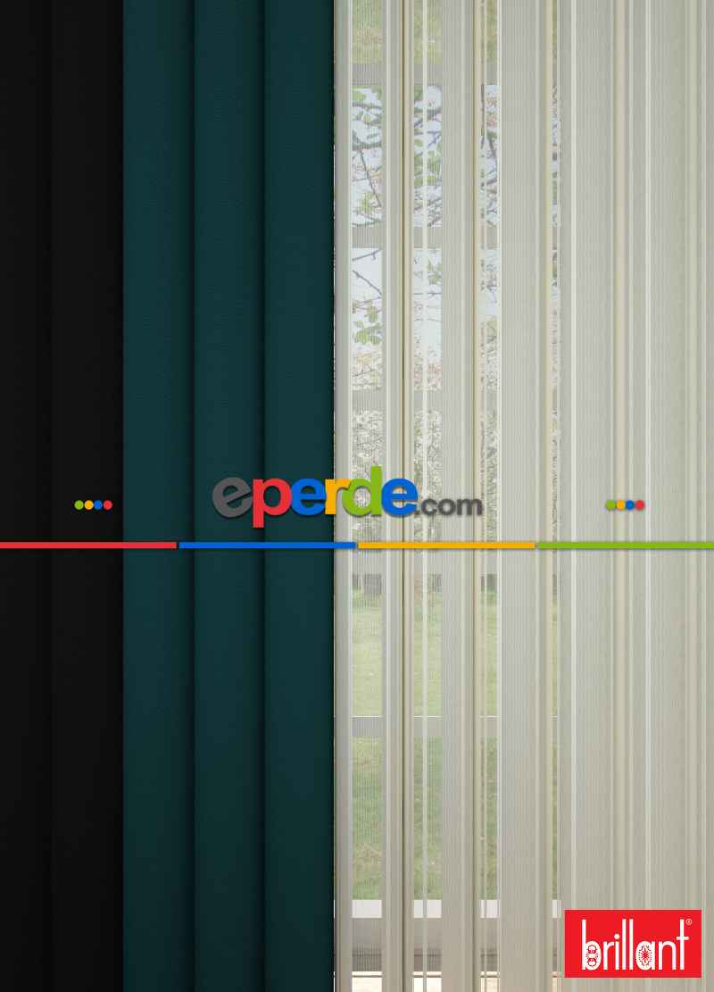 Brillant Akıllı Tül Siyah-petrol Yeşili Perde Tül Dikey Zebra Perde Düz 1. Kalite