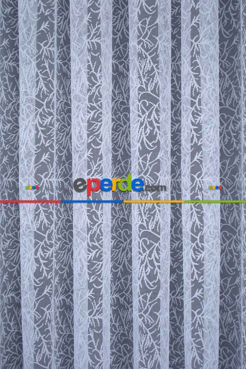 Oturma Odası - Örme Tül Dal Desen Ekru