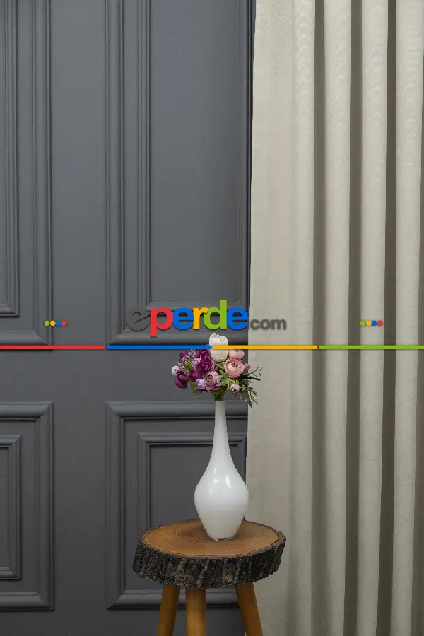 Açık Gri Düz Fon Perde En Dökümlü Fon Perde 04