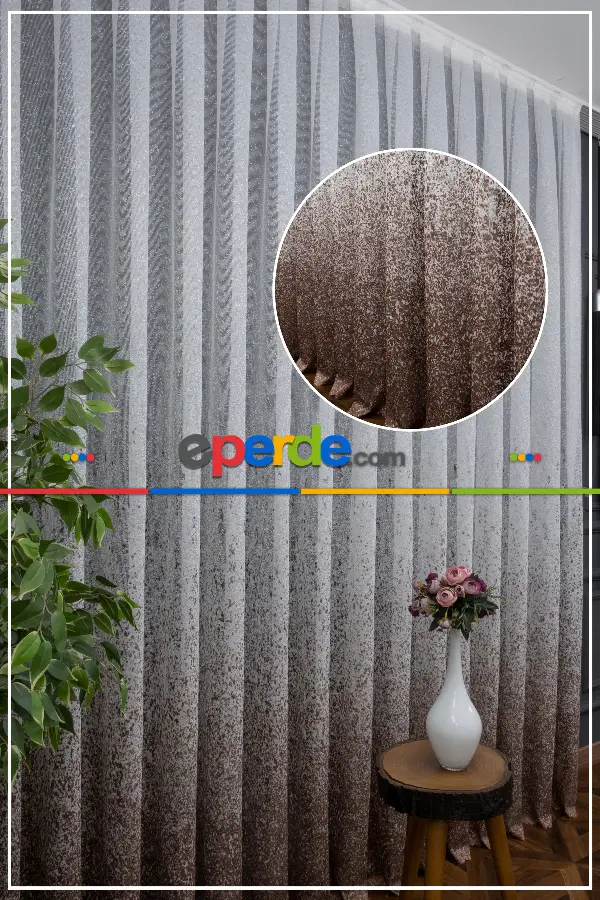 Kahve Vizon Bej Genc Tasarım Moda Püsküertme Renkli Tül