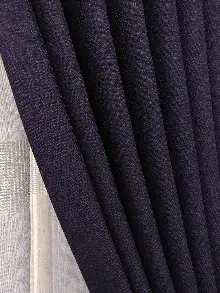 Keten Patlıcan Moru Rengi Düz Fon Perde- Mor Patlıcan Moru