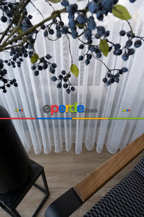 Şantuk İplikli Düz Tül - Ütü İstemez - Kurşunlu Tül