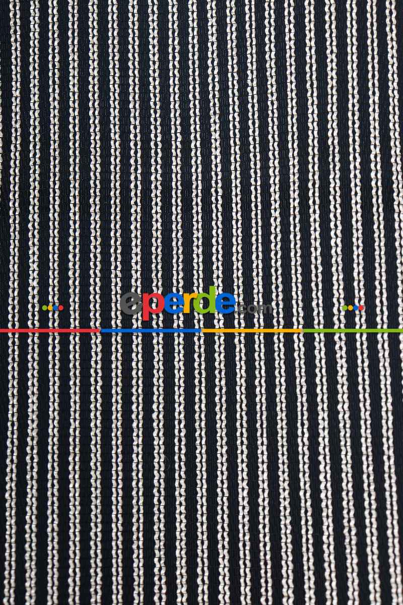 Salon Tül Modelleri - Luka Ekru-siyah Düz Tül Perde Ütü İstemez