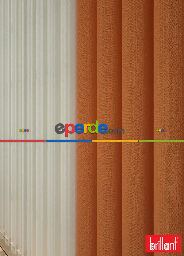 Brillant Akıllı Tül Perde Turuncu Renkli Tül Dikey Zebra Perde Düz 1. Kalite