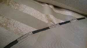 Keten Blackout Fon Perde - Şerit Desenli - Koyu Krem- Krem Koyu