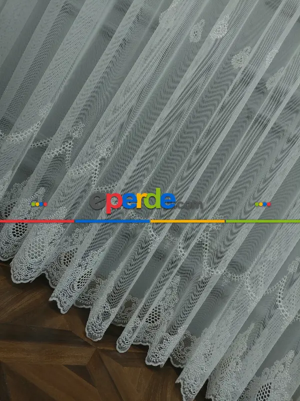 Tül Perde Geniş Etek Grek- Ekru